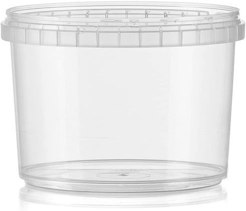 16-oz. Round Clear Deli Containers with Lids | Stackable, Tamper-Proof BPA-Free Food Storage Containers | Recyclable Space Saver Airtight Container for Kitchen Storage, Meal Prep, Take Out | 20 Pack