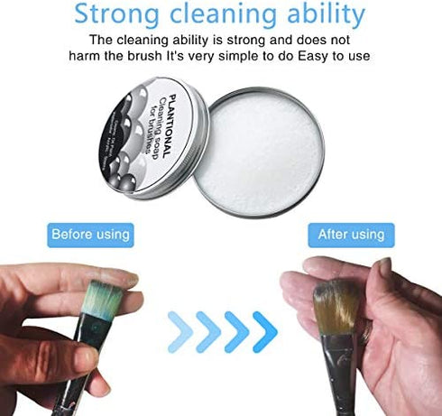 PLANTIONAL Oil Paint Brush Cleaner Soap: 3.5OZ Natural Oil Paint Watercolor Cleaner & Preserver for Pencils Brushes Oil Watercolor Acrylic Painting Makeup Cosmetic (Two Pack)