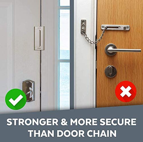 Door Lock for Home Security (2-Pack) - Easy to Install Door Latch Device, Aluminum Construction, Satin Nickel Door Locks for Door Security | Child Proof & Tamper Resistant, Door Locks