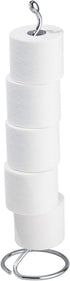iDesign 68600EU Orbinni Metal Toilet Tissue Roll Reserve for Bathroom, Compact Squiggle Organizer Caddy, Holds 4 Rolls of Paper, Chrome