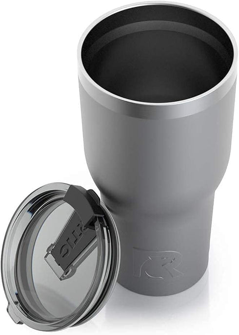 RTIC Tumbler, 30 oz, Graphite, Insulated Travel Stainless Steel Mug, Hot Or Cold Drinks, with Splash Proof Lid