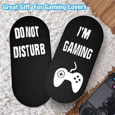 Do Not Disturb I'M Gaming Socks, Teenage Gifts Idea Teens Stocking Stuffers Gamer Sock Gifts for Boys Mens Dad Father