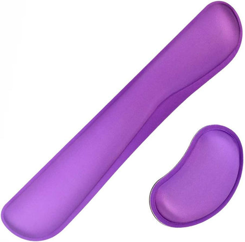 Poualss Memory Foam Set Keyboard and Mouse Wrist Pad Rest,Cushion Support for Office,Gaming,Computer,Laptop and Mac,Pain Relief& Easy Typing (Purple)