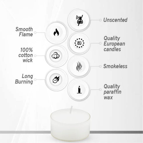 BOLSIUS 16 Unscented Tea Lights in Clear Cups - 9 Burn Hours - Premium European Quality - Consistent Smokeless Flame - 100% Cotton Wick - Dinner, Wedding, Party, Spa, Church, & Home Décor Tealights