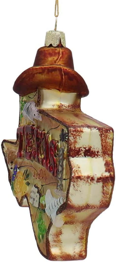 Kurt S. Adler 4.875-Inch Glass Texas Ornament, Multi