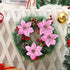 Festivous Wishel Pack of 12 Glitter Artificial Wedding Christmas Flowers Glitter Poinsettia Christmas Tree Ornaments (Pink)