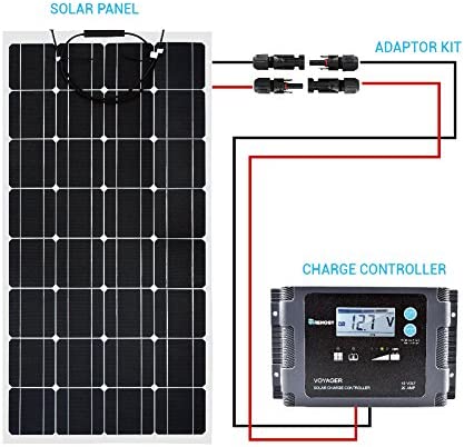 Renogy One Pair of 9In 12AWG Adaptor Kit Solar Cable Wire PV with Female & Male Connectors Connect Solar Panel and Charge Controller
