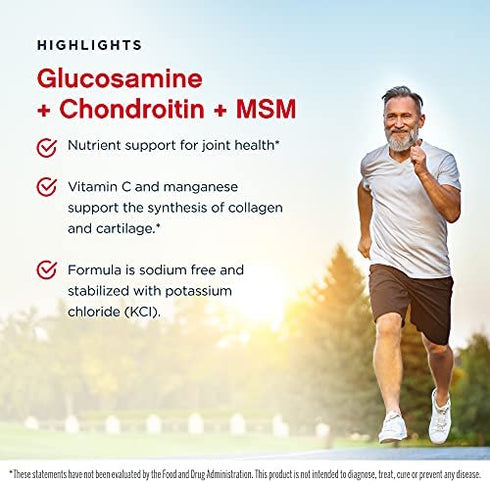 Jarrow Formulas Glucosamine + Chondroitin + MSM - 120 Capsules - Nutrient Support of Joint Health - With Vitamin C & Manganese - 30 Servings