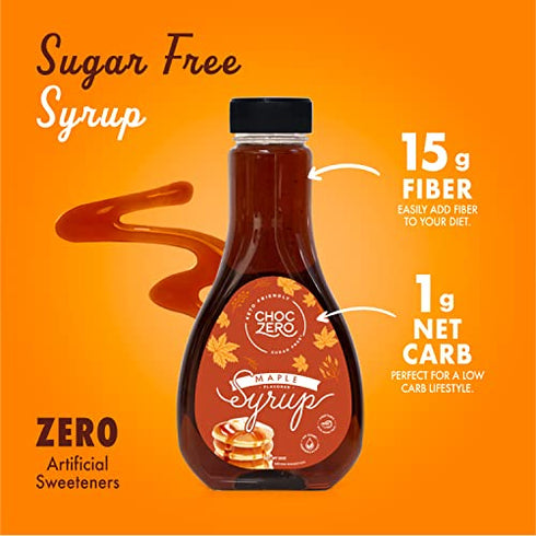 ChocZero's Maple Syrup. Sugar free, Low Carb, Sugar Alcohol free, Gluten Free, No preservatives, Non-GMO. Dessert and Breakfast Topping Syrup. 1 Bottle(12oz)