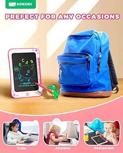 KOKODI Erasable 8.5 Inch LCD Writing Tablet Girls Unicorn Toys 3 4 5 6 7 8 Years Old Birthday Gifts, Reusable Doodle Board Drawing Pad, Educational Travel Learning Game for Toddler Girls Toys 3-6 Age
