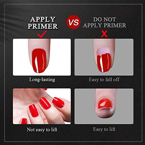 Morovan Nail Primer and Dehydrator for Acrylic Nails, Professional No Burn Fast Air Dry Nail Prep Dehydrator and X-Strength Primer Superior Natural, Acrylic Powder Application (0.5Fl oz)