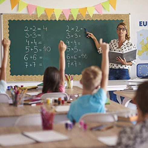 Burlap Bulletin Board Borders Scalloped for Classroom Decoration 36Ft
