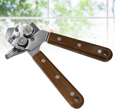 BESTONZON Manual Side Cut Bottle Opener Stainless Steel Wood Handle Can Opener Kitchen Tools Bar Party (Redwood)