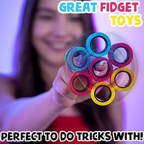 BunMo Fidget Toys - Magnetic Rings Fidget Toy Fidgets. The 123GO! Fidget Rings, Fidget Toys for Adults, Anxiety and ADHD Toys, Fidgets for Adults Teens and Kids.