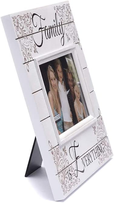 Malden International Designs Sun Washed Words Family Distressed Cream Picture Frame, 4x6, Cream