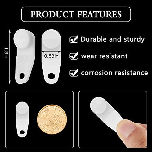 Traverse Rod Slides Curtain Replacement White Plastic Snap-in Traversing Slides Window Door Shower Curtain Accessories (100 Pieces)