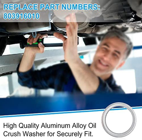 20Pcs M16 Oil Drain Plug Gasket Crush Washer Fit for Subaru Outback Legacy Impreza Forester BRZ XV Crosstrek, Replaces 803916010