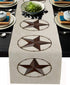 Texas Western Star Rustic Table Runner-Cotton linen-Long 90 inche Barn Star Dresser Scarves,Kitchen Coffee/Dining Farmhouse Cowboy Tablerunner for Country Home Living Room,Holiday Dinner Scarf Decor