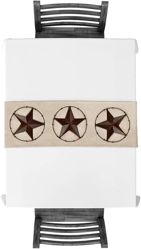 Texas Western Star Rustic Table Runner-Cotton linen-Long 90 inche Barn Star Dresser Scarves,Kitchen Coffee/Dining Farmhouse Cowboy Tablerunner for Country Home Living Room,Holiday Dinner Scarf Decor
