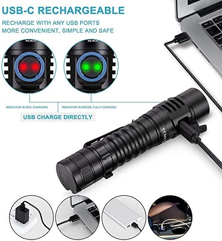 wurkkos FC11 Pocket LED Flashlight High 90CRI Ultra Bright Max 1300Lumen EDC Flashlight USB C Charge,IP67 Waterproof Flashlight,Magnetic Tailcap, Great for Indoor/Outdoor Activities(FC11-Black-5000K)