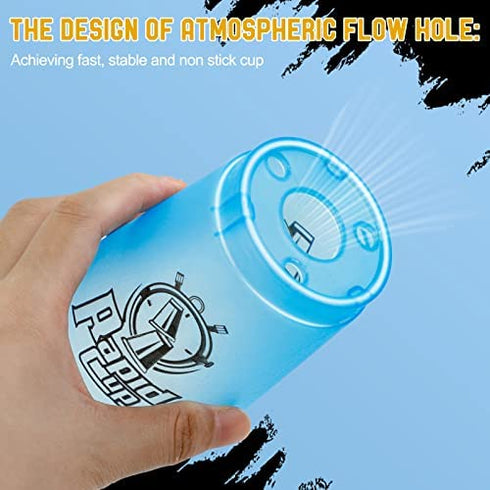 DEWEL Stacking Cups Game with 15 Stack Ways , 12pcs Cup Stacking Set, Sport Stacking Cups BPA-Free Material, Classic Family Game, Great Gift Idea for Stack Games Lover. (Blue)