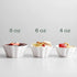 DOWAN 8 oz Ramekins, Ramekins 8 oz Oven Safe for Baking Creme Brulee Porcelain Ramekins, Dishwasher and Microwave Safe, Flower-Shaped Condiments Cups, Set of 6, White