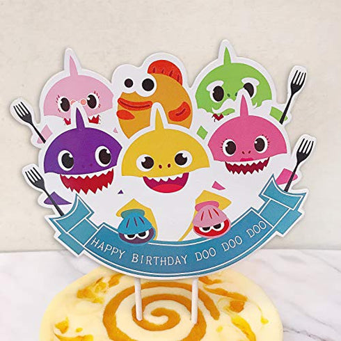 Dadam Baby Shark Cake Topper Happy Birthday Doo Doo Doo Baby Shark Birthday Decorations Cake Toppers Baby Shark Party Supplies