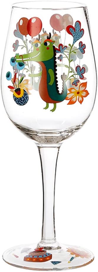 CHOOLD Sunflower Artisan Painted Wine Glass Flower Print Wine Glasses Lead-Free Glasses Goblet for Party Wedding Christmas Gift