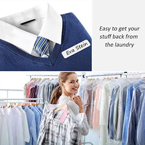 Writable Iron On Clothing Labels, Personalized Iron-on Fabric Labels Name Labels to Mark Your Clothes for School Uniform, College, Day Care and Uniforms (200)
