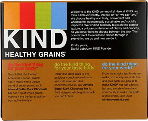 KIND Healthy Grains Almond Butter Dark Chocolate, 6.2 Oz