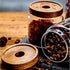 Keledz Glass Storage Jar with Wood Lids, Airtight Sealed Clear Borosilicate Glass Canister Kitchen Food Storage Containers for Coffee Beans Loose Tea Nuts Sugar Candy Spice, 450ml 16 oz (1000ml 35 oz)