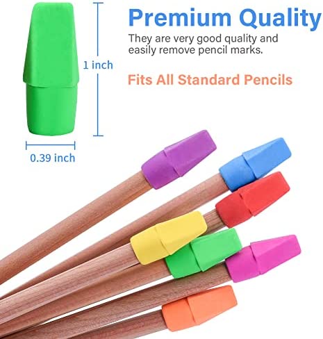 Sooez 120 Pack Pencil Erasers, Pencil Top Erasers Cap Erasers Eraser Tops Pencil Eraser Toppers Eraser Studying Supplies for Teachers Eraser Pencil Erasers, 7 Colors
