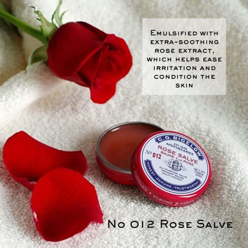 C.O. Bigelow All Purpose Salve Lip Balm Tins, Rose Salve Pack of 3 for Chapped Lips & Dry Skin - Moisturizing Lip, Cuticle and Skin Salves, 0.8 oz each