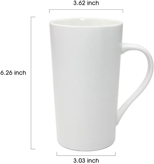 Momugs 20 OZ Simple Pure White Mug (Set of 2) Plain Large Tall White Ceramic Milk Tea Coffee Mug with Handle as A Gift for Dad Mom Friends, 2pcs