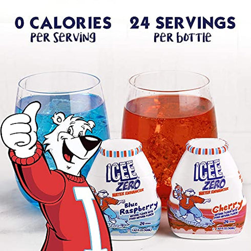 ICEE Zero Calorie Liquid Water Enhancer Flavor Drops - 1.62 Fluid Ounces (48 Milliliters) - Pack of 4 (Original Variety Pack)