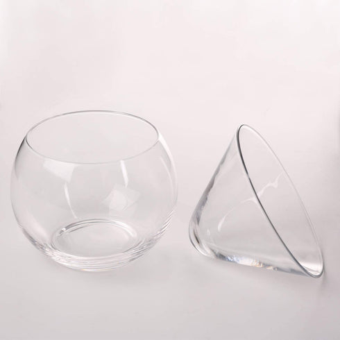 DUEBEL Glass Caviar Chiller Server Set Plus 2 pcs. x Mother of Pearl Caviar Spoon 3.15" Universal Martini, Wine, Liquor Cocktail Chiller