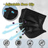 50 Pcs Black Disposable Face Masks w. High Filtration Ventilation Security Protection for Hygiene,3 Layers (2-Ply Non-Woven and 1-Ply Melt-Blown Fabric),Anti Dust Waterproof for Dental,Nail/Hair Salon