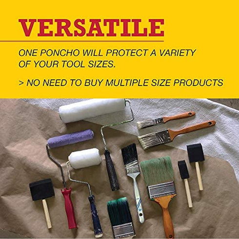 ALLWAY PON-BR Paint Poncho Reusable Wet Paint Brush Protectors, 5 Pack