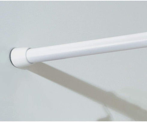 iDesign Cameo Metal Expandable Constant Tension Shower Curtain Rod for Master, Guest, Kids' Bathroom, Adjustable from 26-42", White