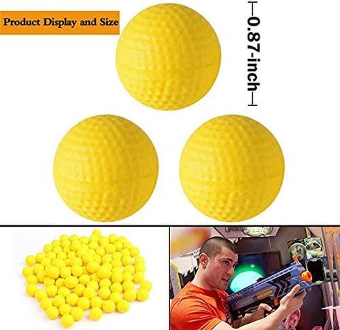 LemoHome Yellow Bulk Foam Bullet Ball 100-Round Replacement Refill Pack, Compatible with Nerf Rival Blasters Prometheus, Apollo, Zeus, Khaos, Atlas, Artemis, Kronos & Nemesis (Yellow-100)