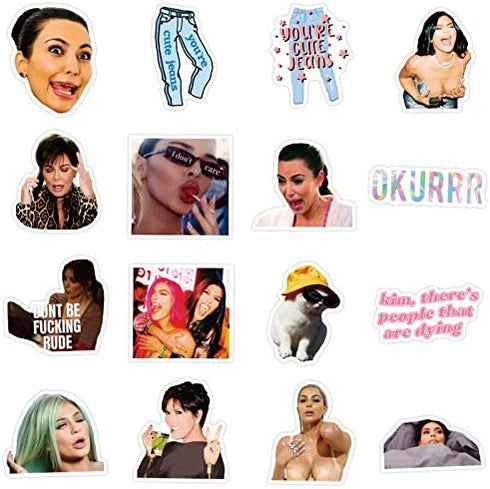Kim Kardashian Stickers 50 Pcs Waterproof, Removable,Lovely,Beautiful,Stylish Teen Stickers, Suitable for Boys and Girls in Water Bottles,Phones,Guitar, Suitcase Durable Vinyl