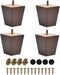 BUYGOO 3inch Wood Furniture Legs Sofa Legs Set of 4 Square Couch Legs Mid-Century Modern Replacement Legs for Armchair Recliner Coffee Table Dresser (Brown)
