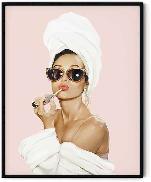 Audrey Hepburn Wall Art Vogue Wall Decor - by Haus and Hues | Audrey Hepburn Poster Hollywood Wall Art | Audrey Hepburn Pictures for Wall | Vanity Room Wall Art UNFRAMED (16 x 20)