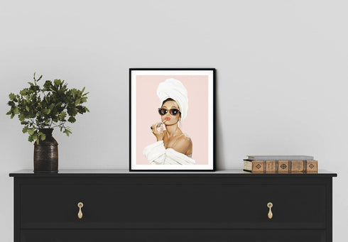 Audrey Hepburn Wall Art Vogue Wall Decor - by Haus and Hues | Audrey Hepburn Poster Hollywood Wall Art | Audrey Hepburn Pictures for Wall | Vanity Room Wall Art UNFRAMED (16 x 20)