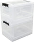 Rinboat 16 L Collapsible Storage Box Crates, Stackable Folding Utility Crates, 2 Packs