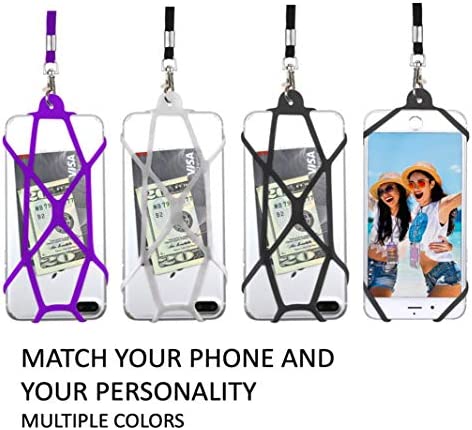 Gear Beast Universal Cell Phone Lanyard - Silicone Cell Phone Holder for Walking w/Neck ?Strap, Black