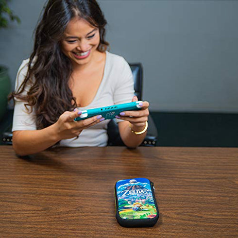 Game Traveler Licensed Nintendo Switch Lite Slim Zelda Case - Protective Vinyl Case with Loop Handle and Game Case Storage - Nintendo Switch