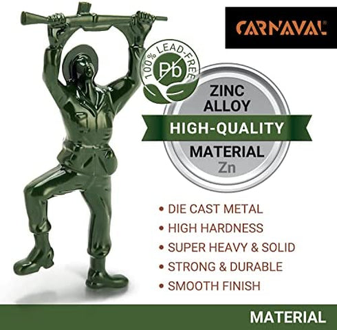 CARNAVAL Green Army Man Bottle Opener - Unique Funny Bottle Opener Bartender Compatible As Coke Bottle Opener - Metal Bottle Opener Man - Mini Soldier Bottle Opener - Creative Cool Bottle Opener