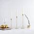 Suwimut Set of 3 Gold Candle Holders for Tapered Candles, Table Decorative Candlestick Holders Metal Candle Stand Fits 3/4 Inch Slim Candles and Led for Dining Party Wedding