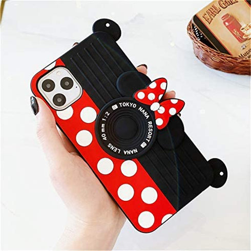 12 Pro Max Case for iPhone 12 Pro Max Case Cute 3D Cartoon for Minnie Camera Teens Girls Women Shockproof Protective Silicone Cover Cute Phone Cases for iPhone 12 Pro Max -6.7" (12 Pro Max-6.7")